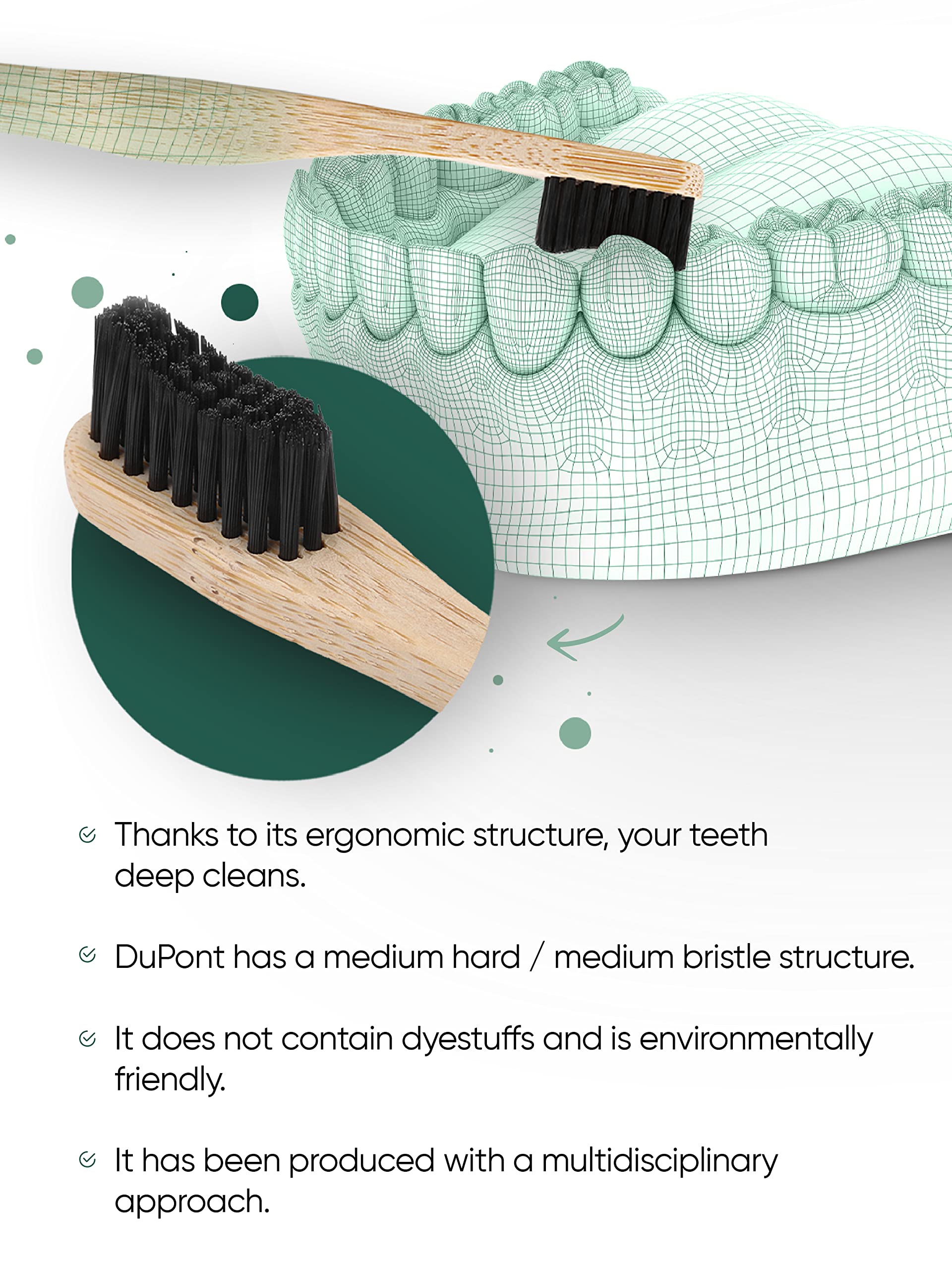 T-Brush Bambu Yetişkin Koyu Gri Diş Fırçası