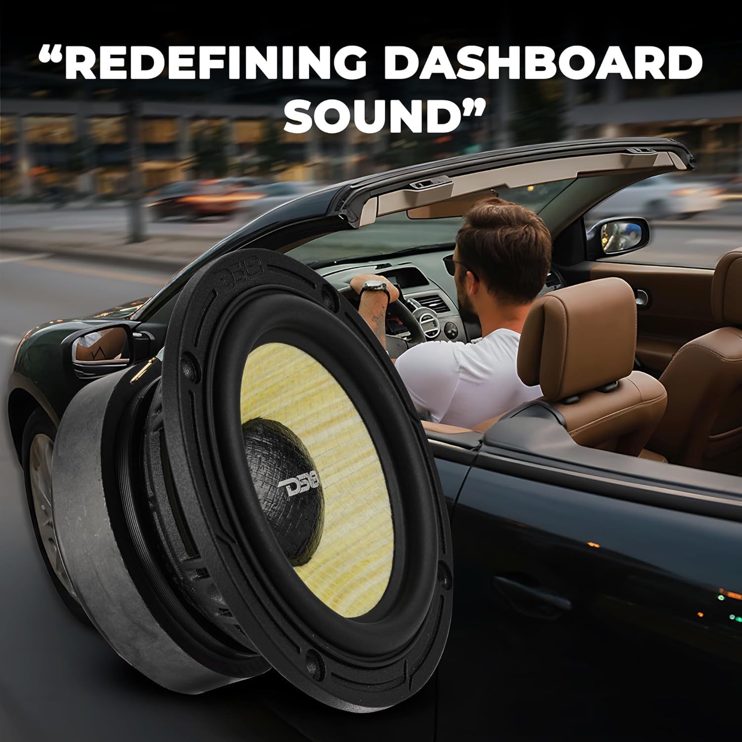 DS18 DXQ3.5 3.5" Midrange Speakers – Pair, 60W RMS, 120W Max, 4 Ohm, Yellow Straw + Composite Foam Cone, Neodymium Magnet, Shallow Mount Car Audio Upgrade, High Clarity & Durable Design