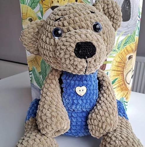 Miniatura 6 de Lukche Hilo de felpilla de terciopelo súper voluminoso  Hilo suave  3.53 oz (75.4 yardas)  Hilo para manta de bebé para tejer Amigurumi, hilo