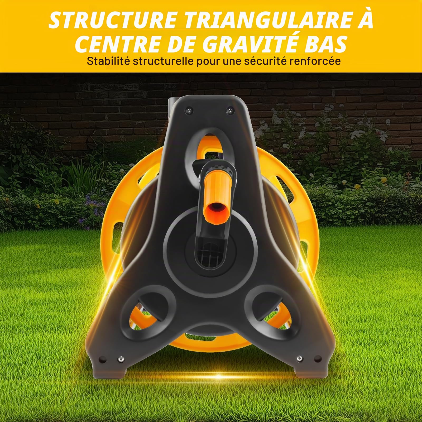 Enrouleur de tuyau d'arrosage, dévidoir de tuyau d'arrosage avec tuyau d'arrosage (1 enrouleur de tuyau + tuyau d'arrosage de 30 m)