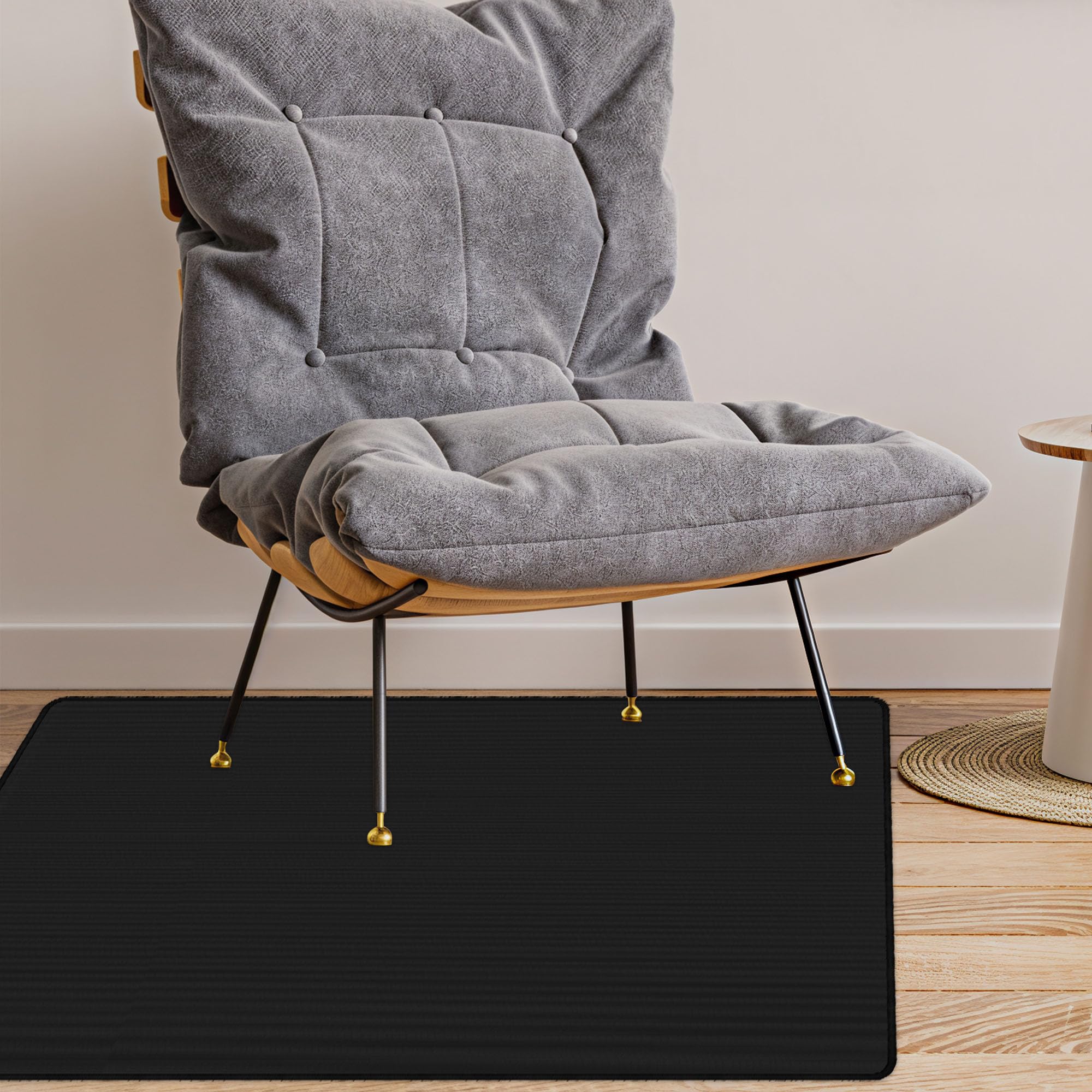 Bodenschutzmatte Bürostuhl 150 x 200 cm Schützt vor Kratzern Abnutzung Stuhlmatte Multifunktionaler für Hartböden, Schreibtischstuhl Unterlage aus Robustem Material, Schwarz