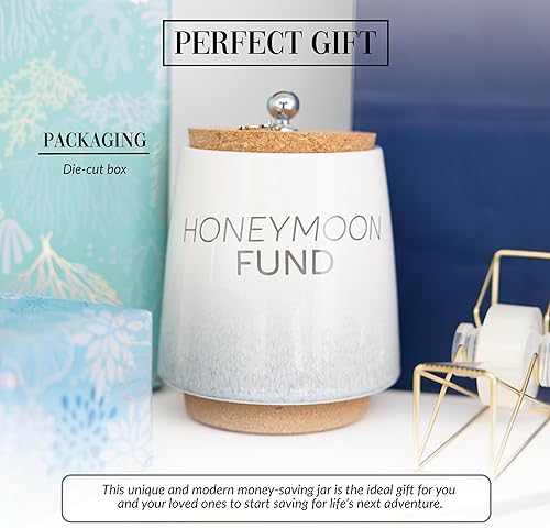 Miniatura 3 de Pavilion Gift Company Luna de miel - Caja de ahorros de cerámica de 6.5 pulgadas, gris, beige, marrón