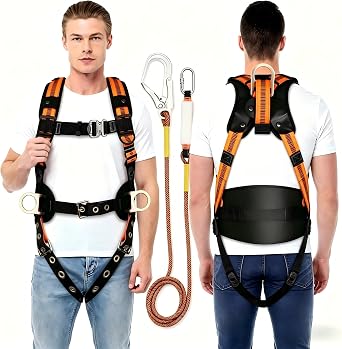 Fall Arrest Safety Harnesses with Lanyard for Men Construction