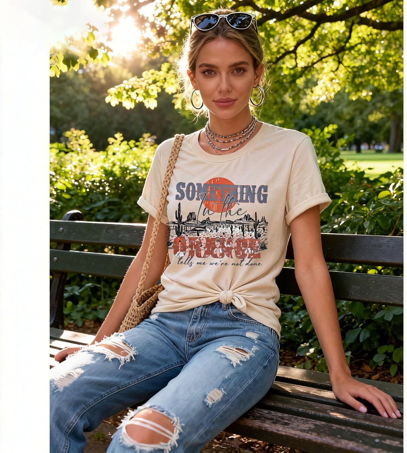 Women's Vintage Country Music T-Shirt Western Sunset Graphic Tees Concert Casual Short Sleeve Tops Tshirt - Image 6