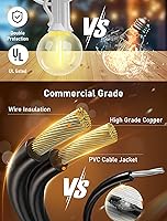 Vista 14 de 25ft Outdoor Christmas LED String Lights,G40 Frosted White Globe Lights with 27pcs Plastic Bulbs,Round Bulb Christmas Lights for Indoor/Outdoor