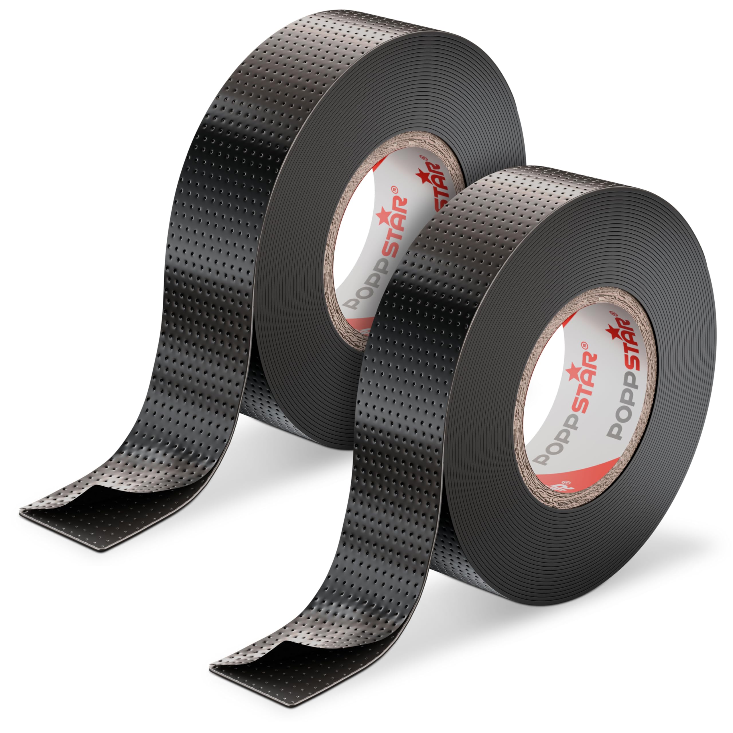 POPPSTAR 2x Self-fusing Universal Insulating Tape, Sealing Tape, LxWxH 5m x 19mm x 0.76mm, Black