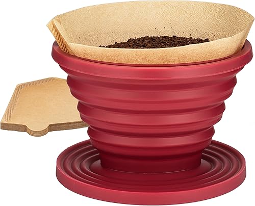 Miniatura 12 de COLETTI Sierra Camping Gotero de Café Pour Over — Gotero de Café Pour Over Plegable — Incluye Paquete de Filtros de Papel [Negro, Paquete de 1]