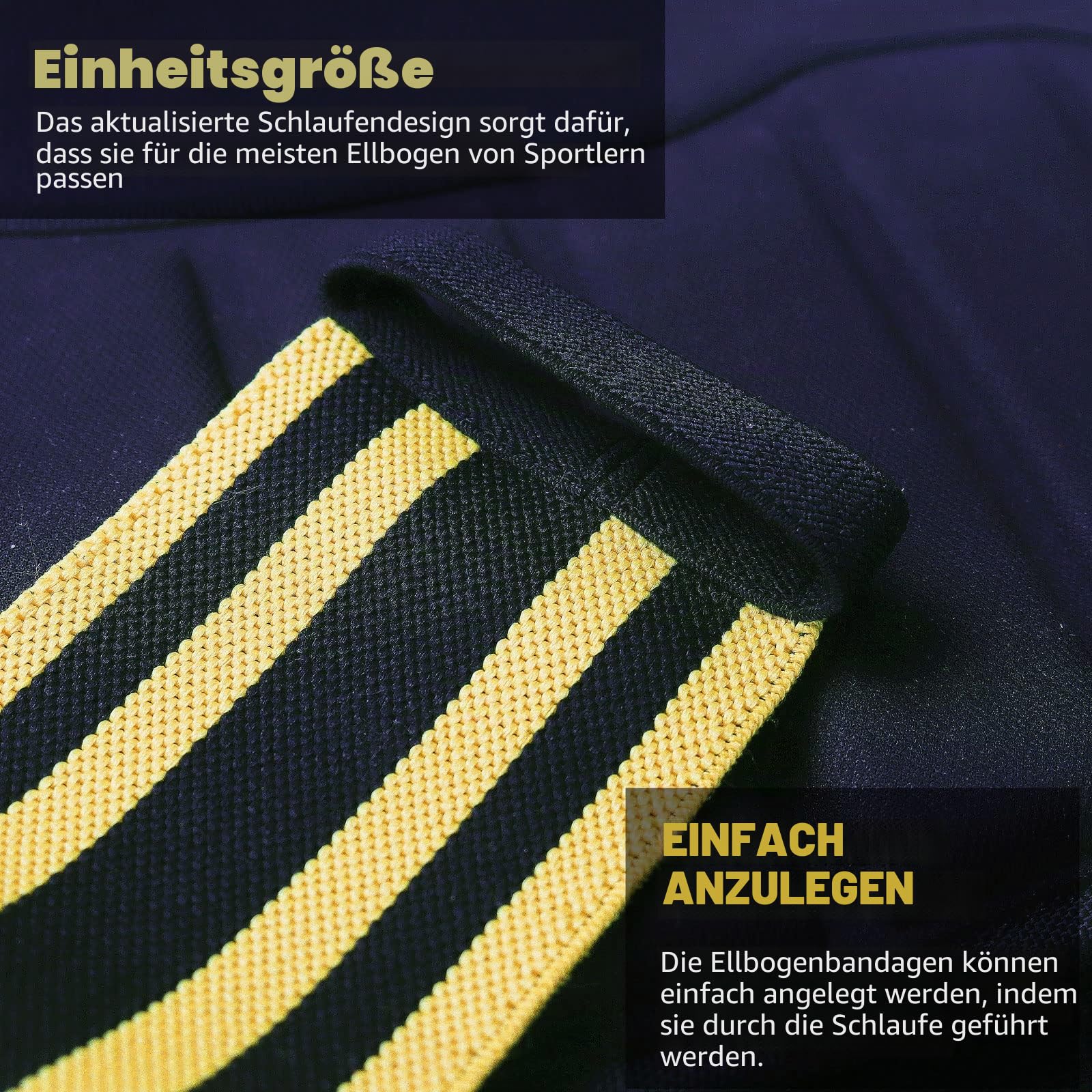 TAVIEW Ellenbogenbandagen für Gewichtheben, 119,4 cm, elastische Ellenbogenbandage & Kompression, Powerlifting, Fitness, Cross-Training & Gym Workout – Ellenbogenriemen zum Gewichtheben