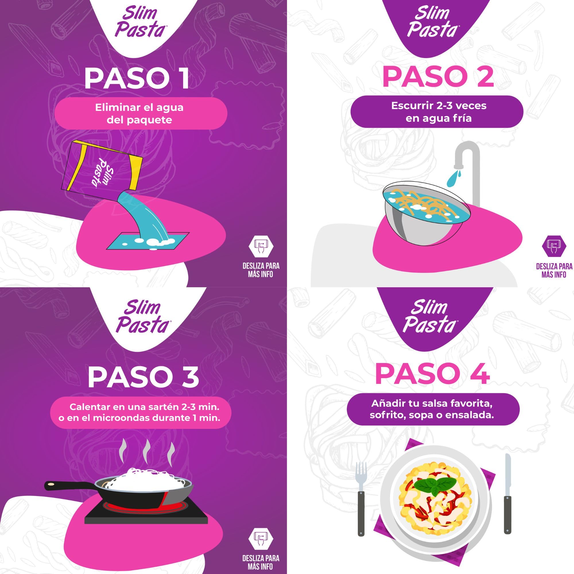 Slim Pasta Spaghettis de Konjac 270 g Sin Calorías ni Carbohidratos para Dietas Keto y Low Carb Vegano