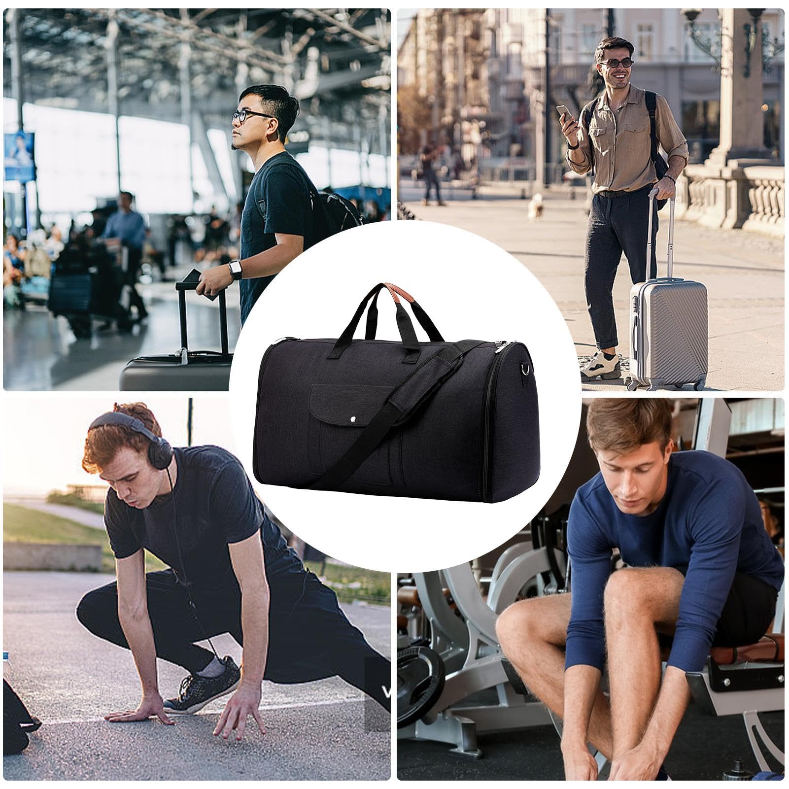 portatrajes convertibles para viajes, petate para ropa - Bolsa de noche 2