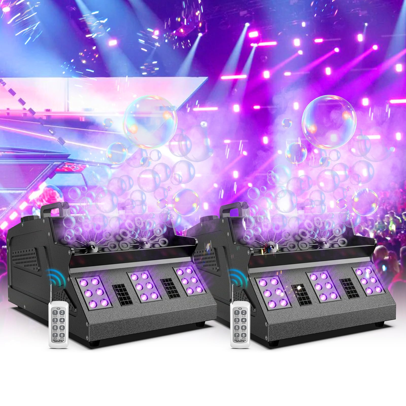 2000W 3-in-1 Fog Bubble Machine With LED Lights - Party Effect System