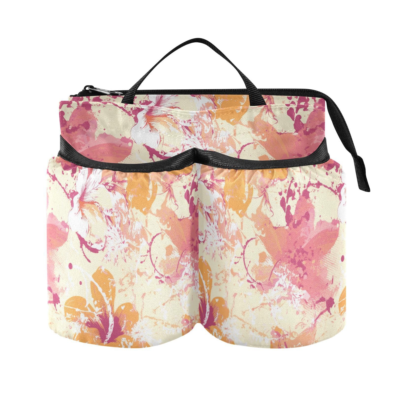 Suitcase Cup Holder Upgraded Abstract Art Abstract Flowers Attachment Cup Holder Drink Beverages Caddy Coffee