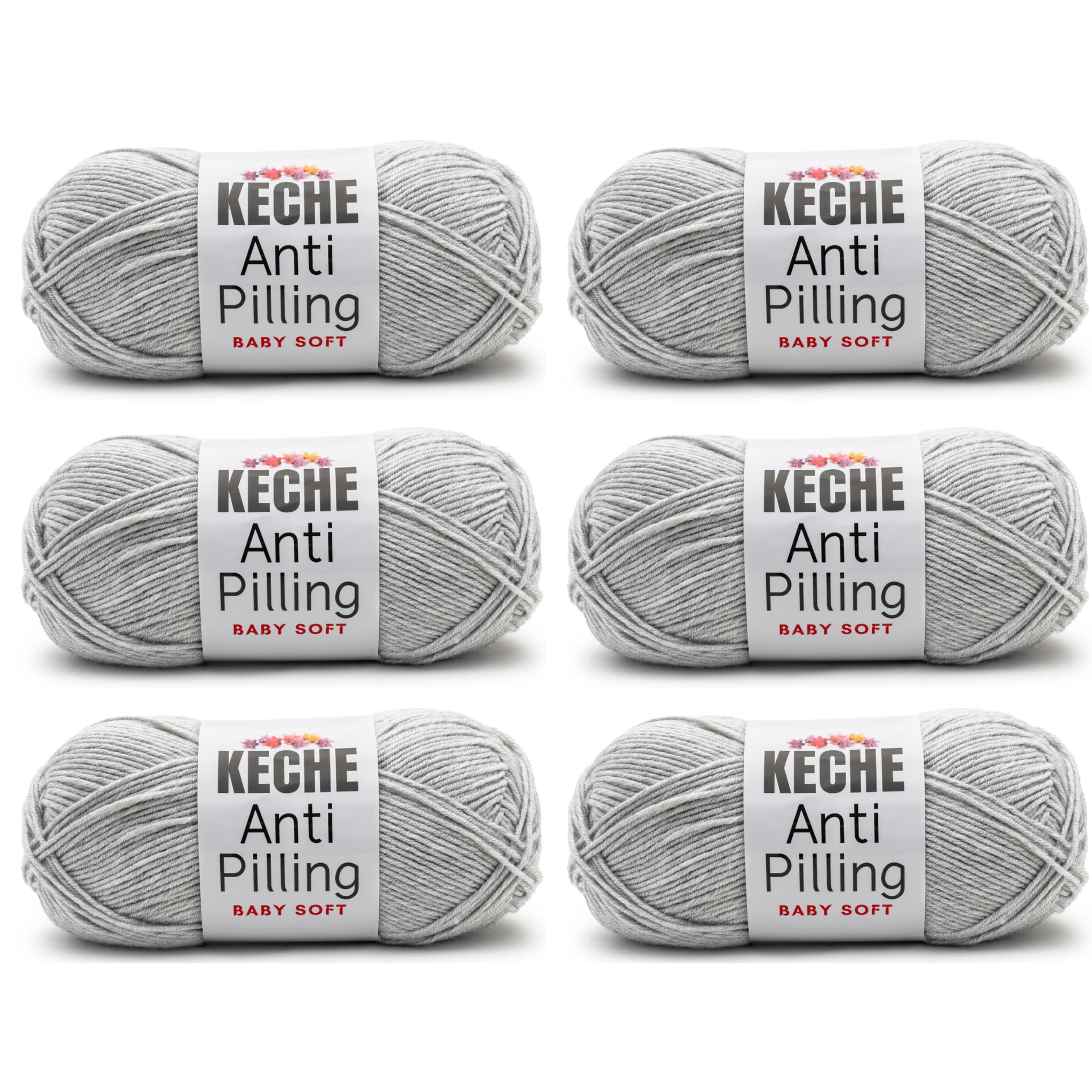 Soft DailyKnit DK Yarn, 100% Anti-Pilling Acrylic for Knitting Crocheting, Light Weight #3 (3.52 oz / 274 Yds) 1 Skein - Red — view 12