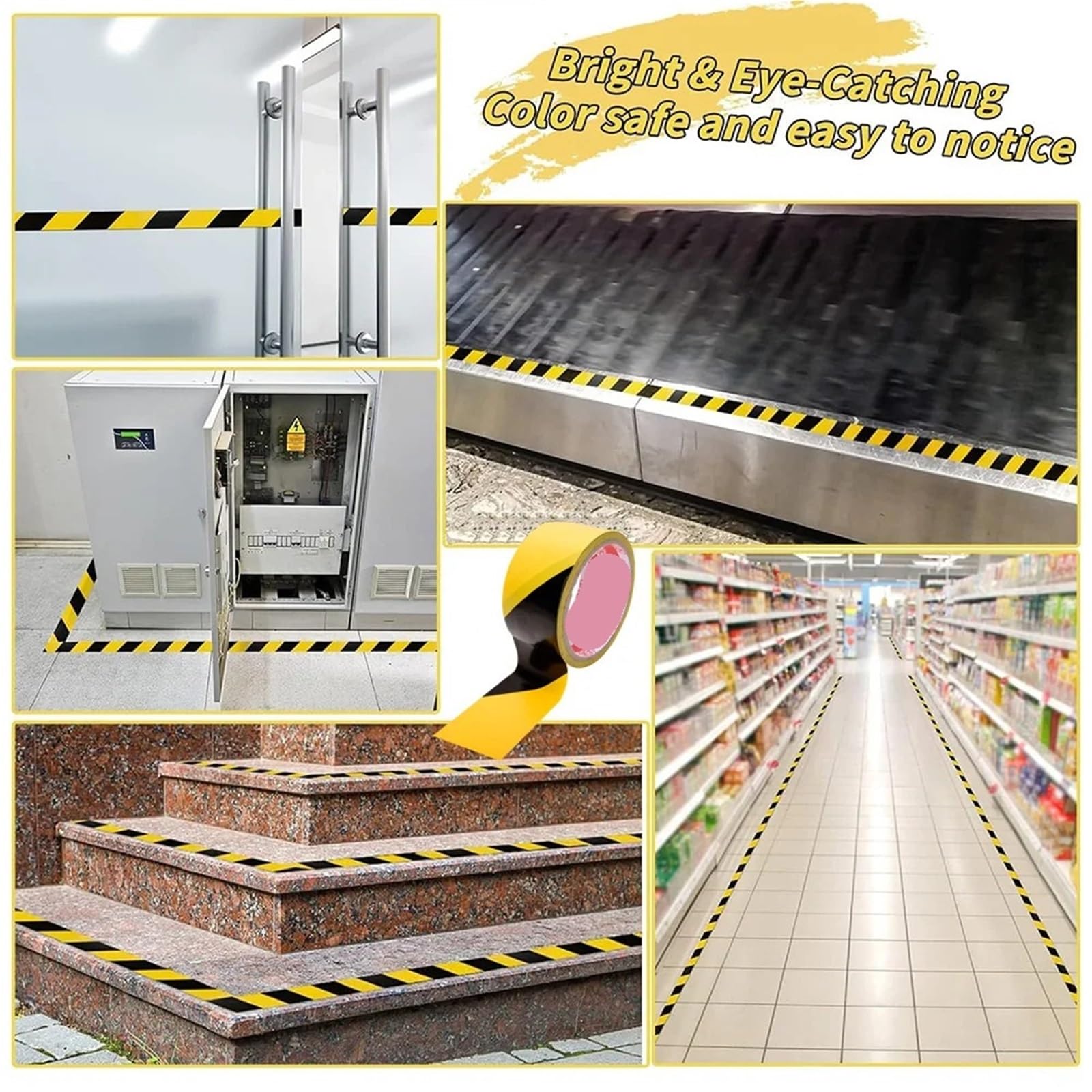 piso de cinta de precaución, Cinta de señalización suelo advertencia peligro for interiores y exteriores, 20-50 mm x 11 m, paquete 3(30mmX11m)