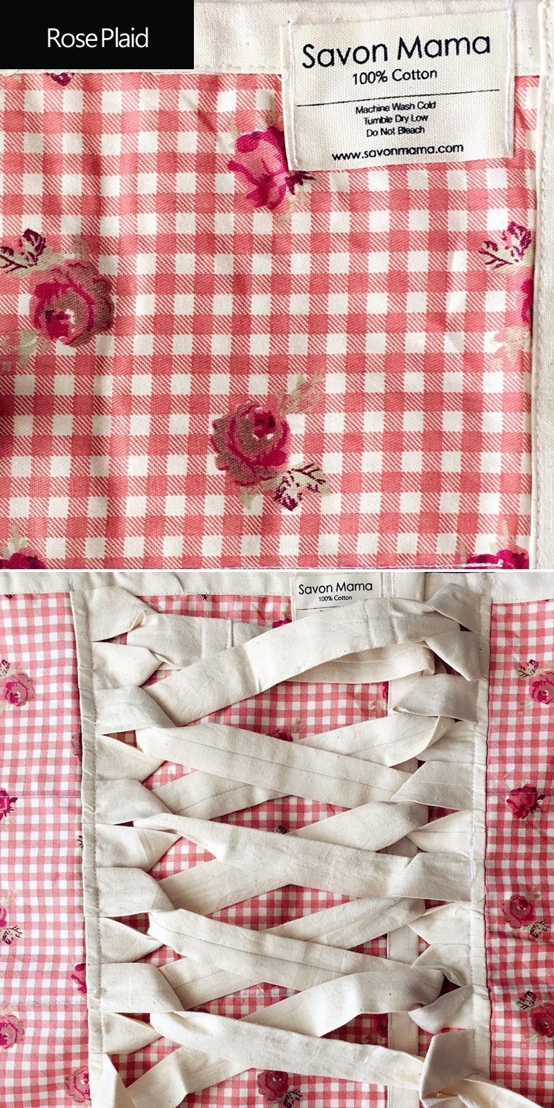 Bengkung Belly Bind (Rose Plaid Pattern) - One Size fits All, 100% Cotton, Non-irritating