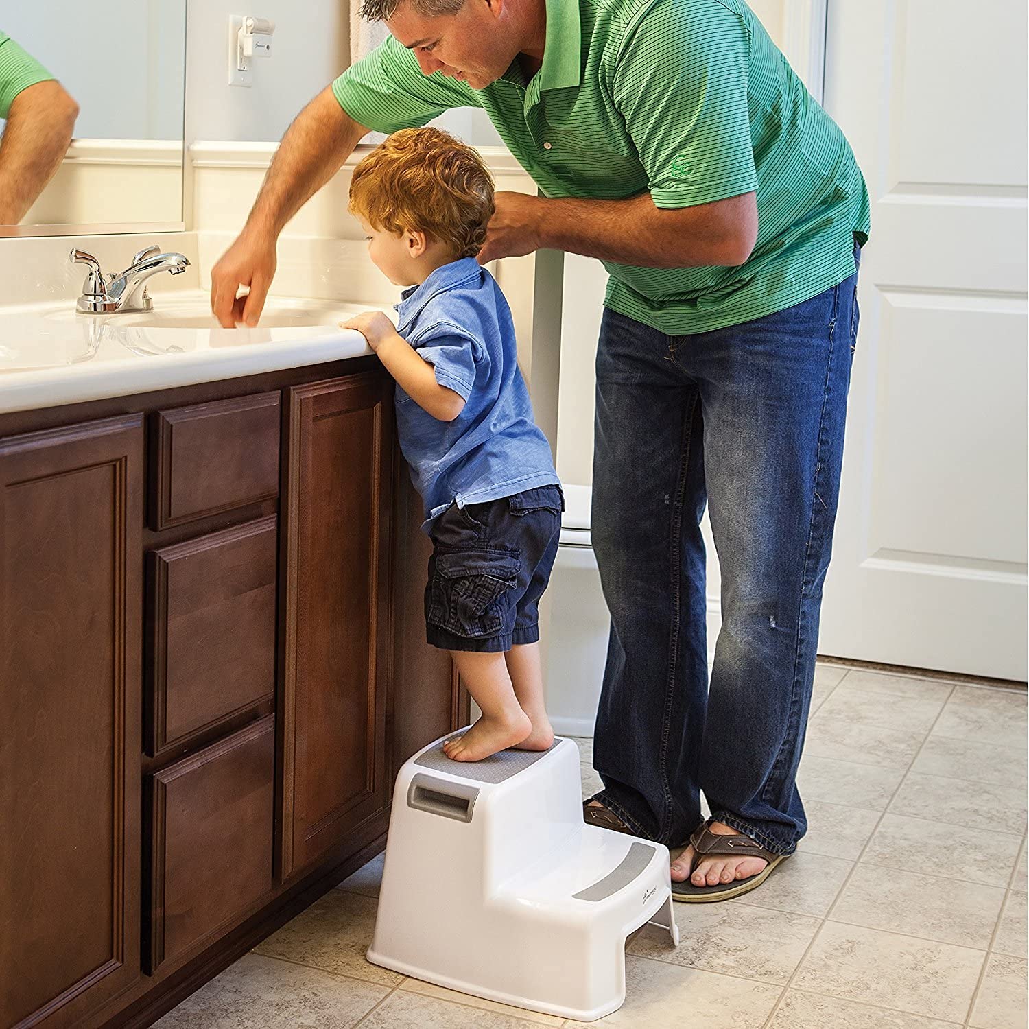 SHOWAY Dual Height Step Stool for Kids Toddler's Stool for Potty