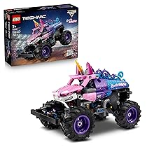 LEGO Technic Monster Jam Sparkle Smash a Retrocarica – Camion Giocattolo Pull-Back – Auto da Corsa a Tema Unicorno Rosa – Regalo Creativo di Compleanno per Bambini e Bambine da 7 Anni in su – 42220