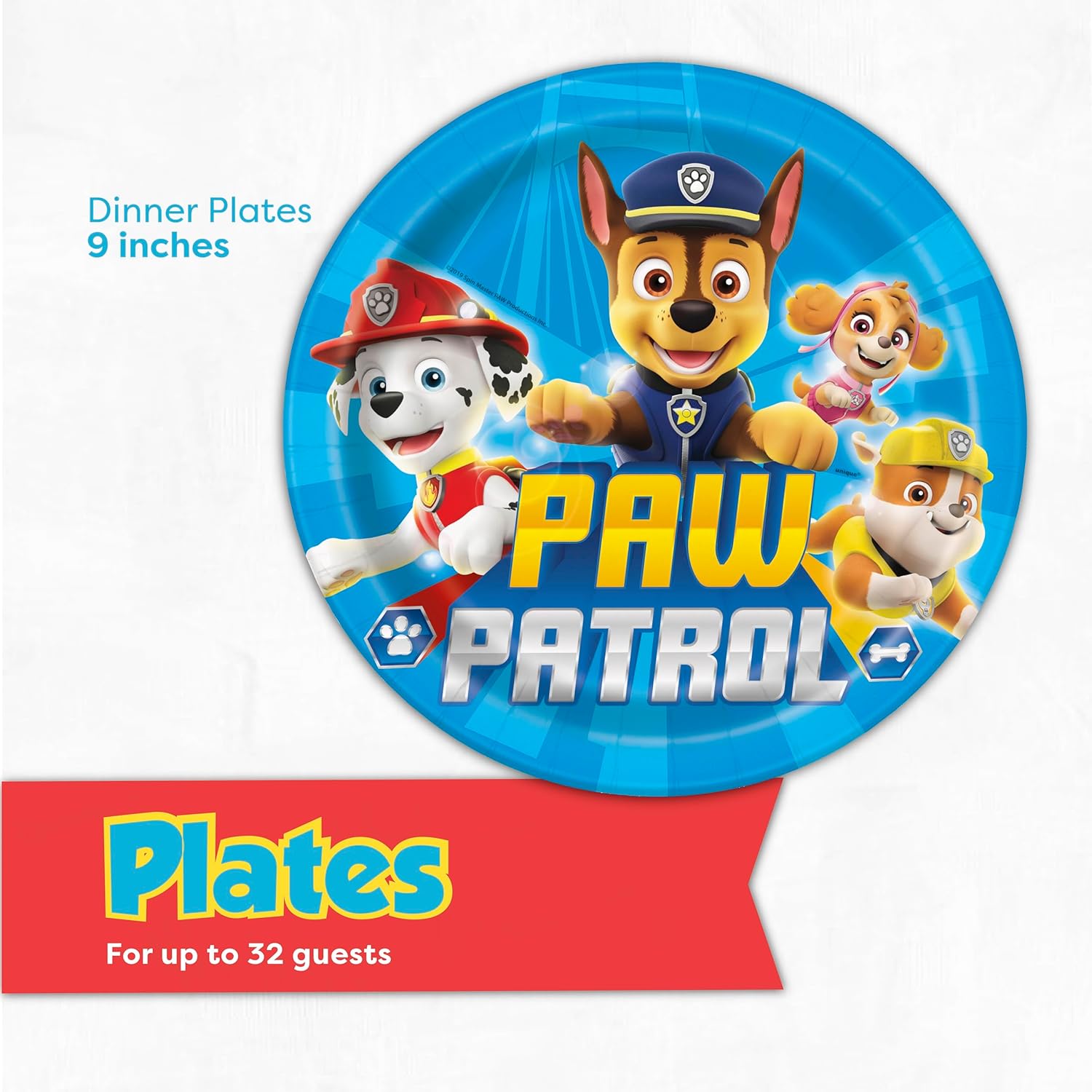 Paw Patrol Birthday Decorations for 32 Guests | Paw Patrol Plates and Napkins for Party | Officially Licensed