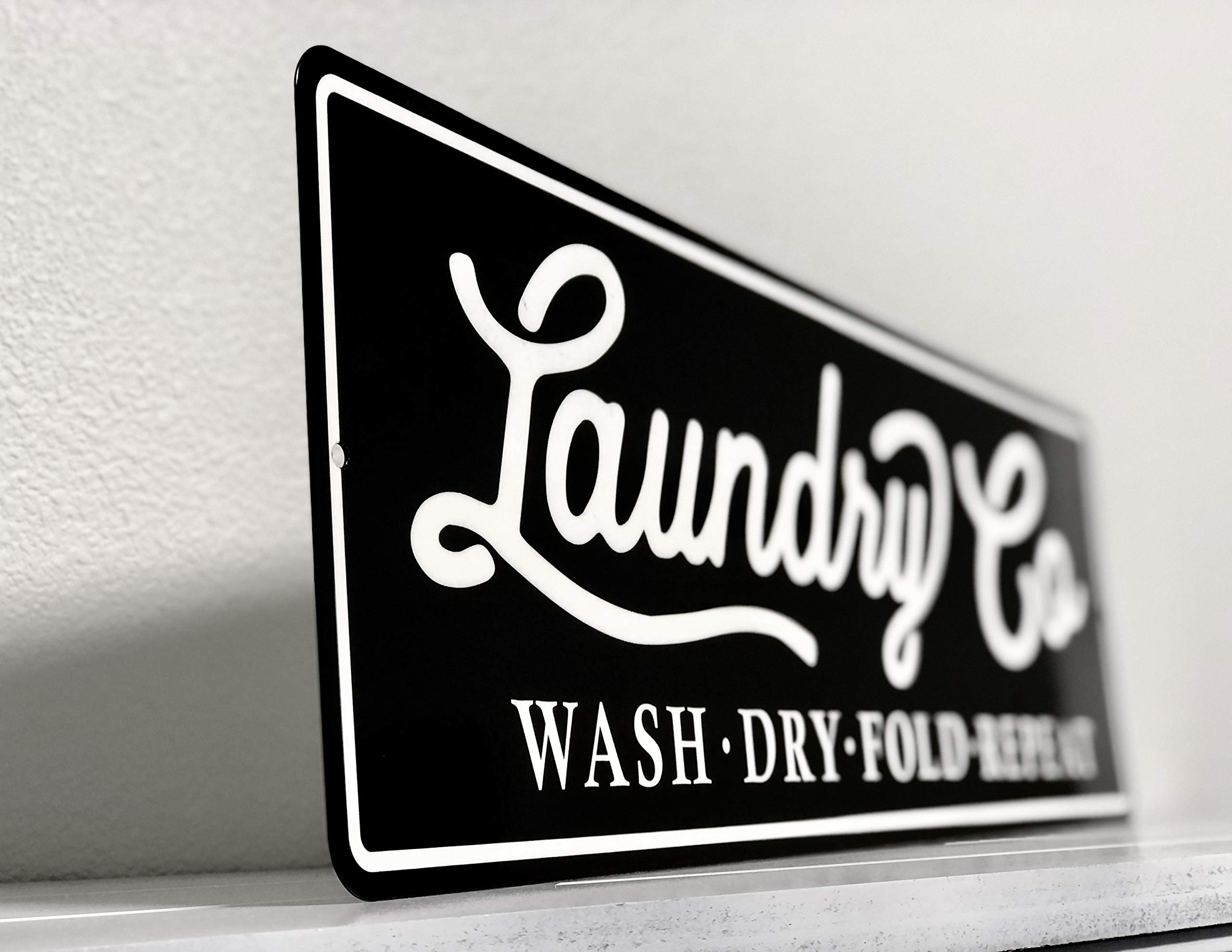 PhotoSteel Laundry Co - Cartel de Pared (61 x 17,8 cm), Color Negro