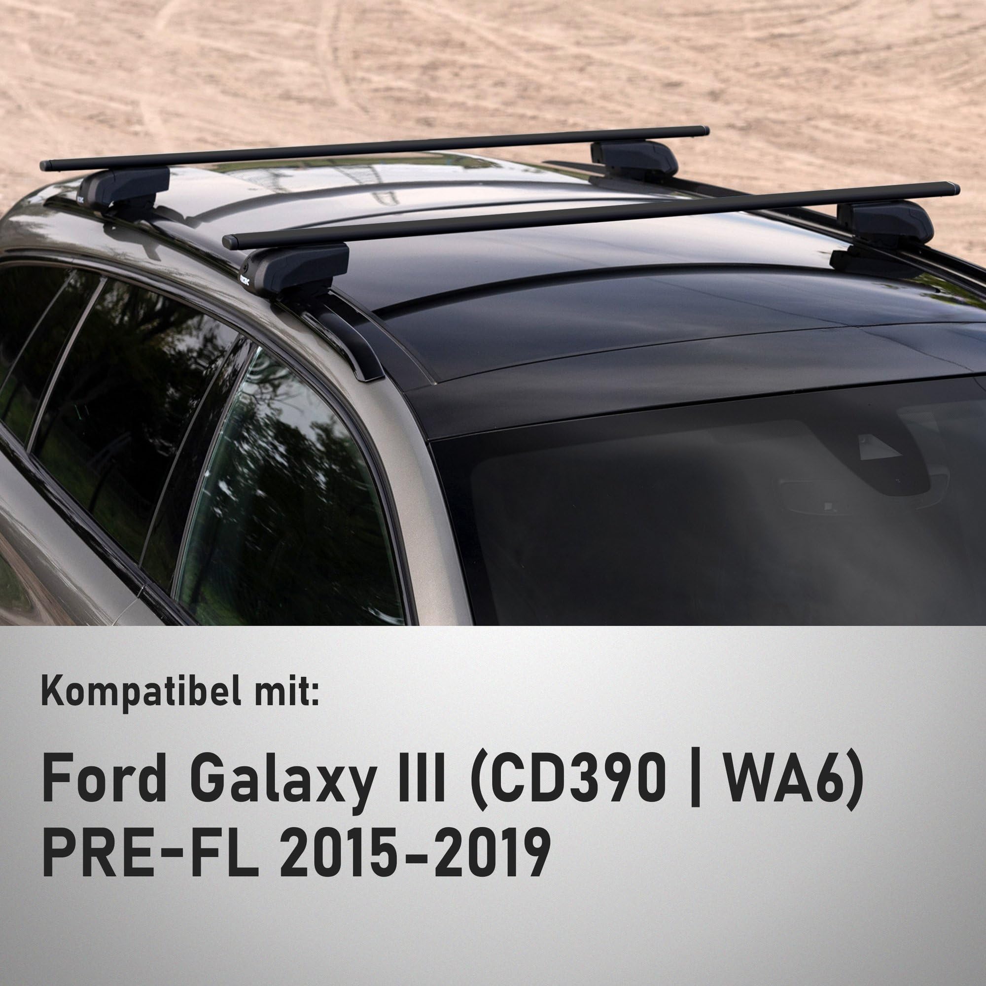 CHROMEMASTER | Dachgepäckträger Dachträger | Kompatibel mit Ford Galaxy 2015-2019 | Er dient zum Transport Einer Dachbox, Fahrradträger, Leiter; Robuste Dachträger aus Stahl