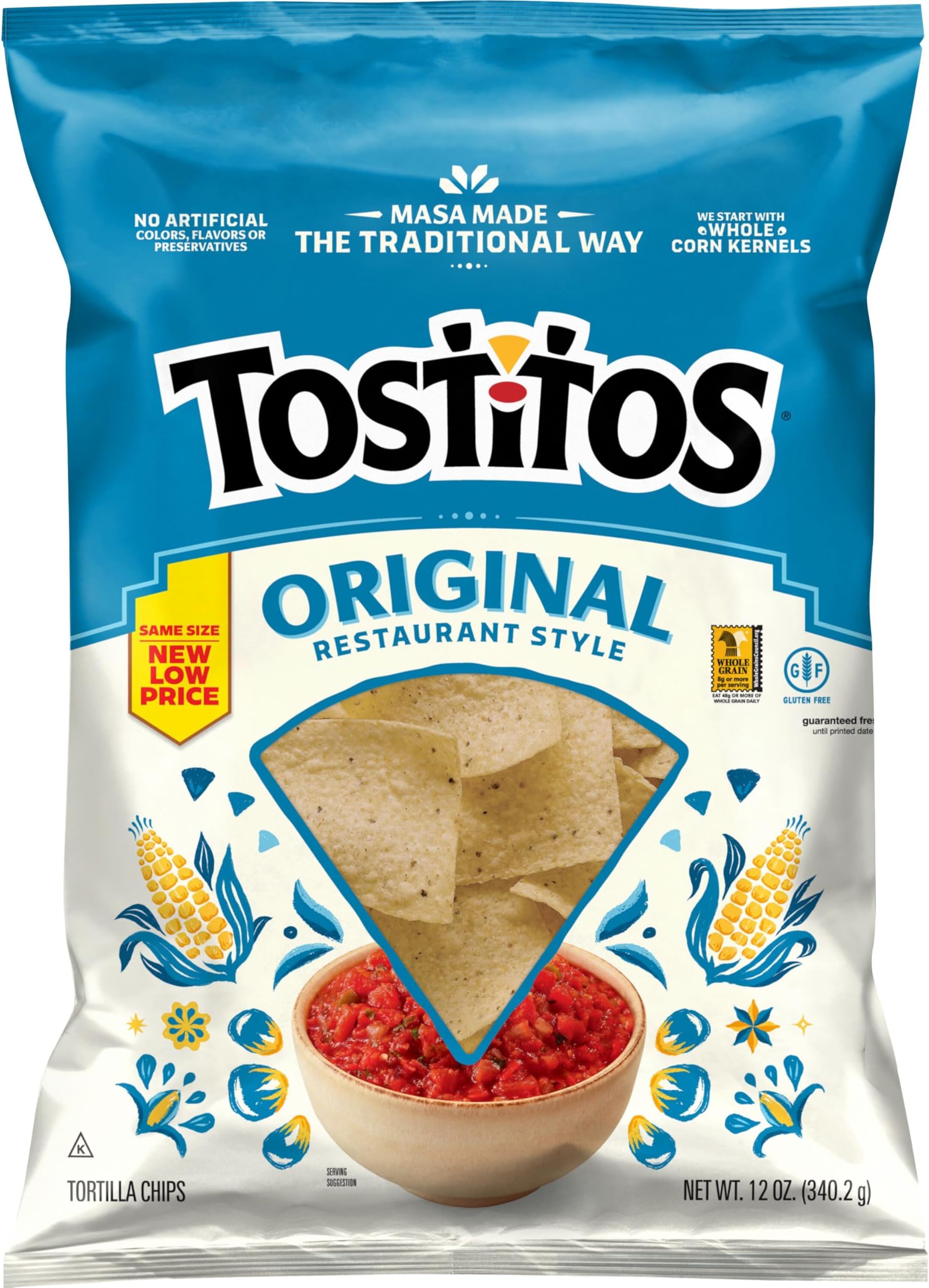 Tostitos Tortilla Chips, Original Restaurant Style, 12oz Bag