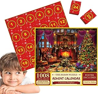 Advent Calendar 2023 Jigsaw Puzzles-1008 Pieces Puzzles, Advent Calendar Puzzle For Adults And Children, 24 Days Divided Into 24 Boxes,Christmas Puzzles Gift For Boys,girls