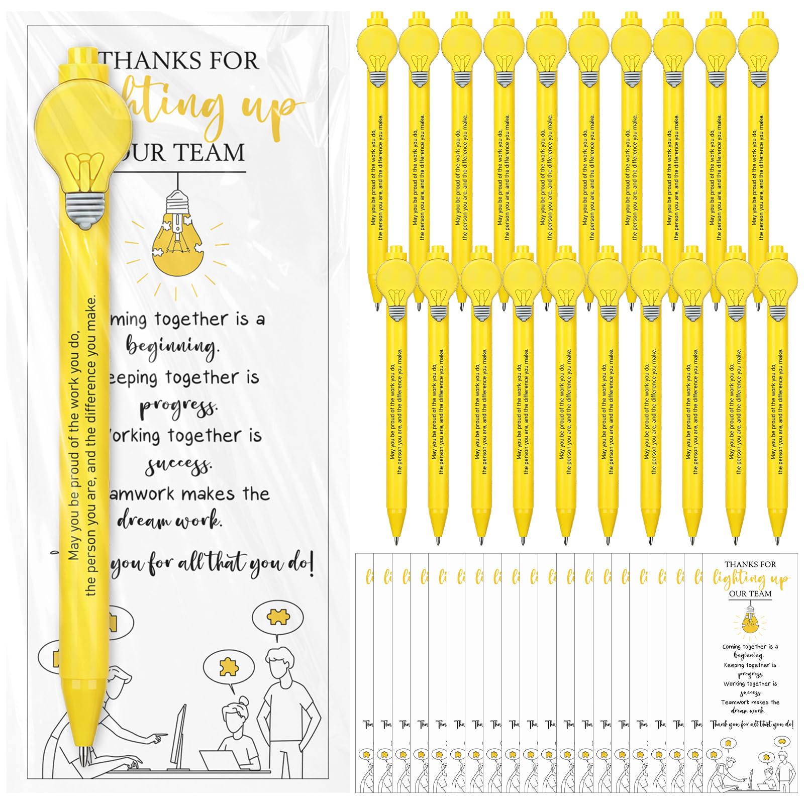 20 Sets Employee Appreciation Gifts for Coworkers Thank You Gifts Bulk Inspirational Pens Motivational Quotes Ballpoint Pens with Thank You Card Leaving Gift for Colleagues Team staff volunteer Nurse