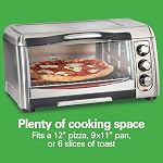 Hamilton Beach Friteuse à air et grille-pain Sure-Crisp, acier inoxydable, four de comptoir pour 6 tranches, 1400W, convient pour une pizza de 12 po, friture à air, cuisson, grillade et grillage, 31323