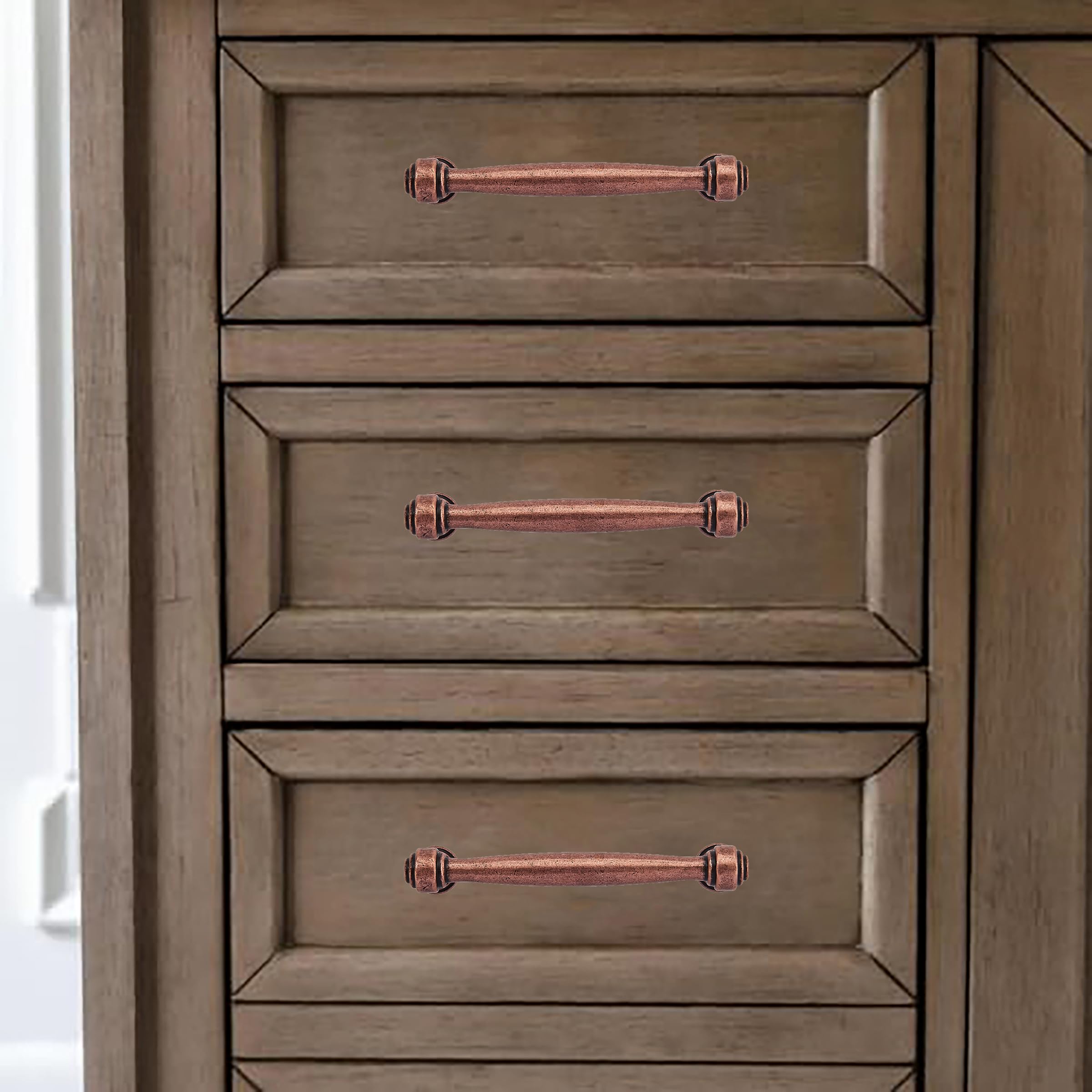 KHTUMEWARE-80212 Antique Copper Appliance Pulls CTC 12 in (305 mm) in Antique Copper — KHTUMEWARE