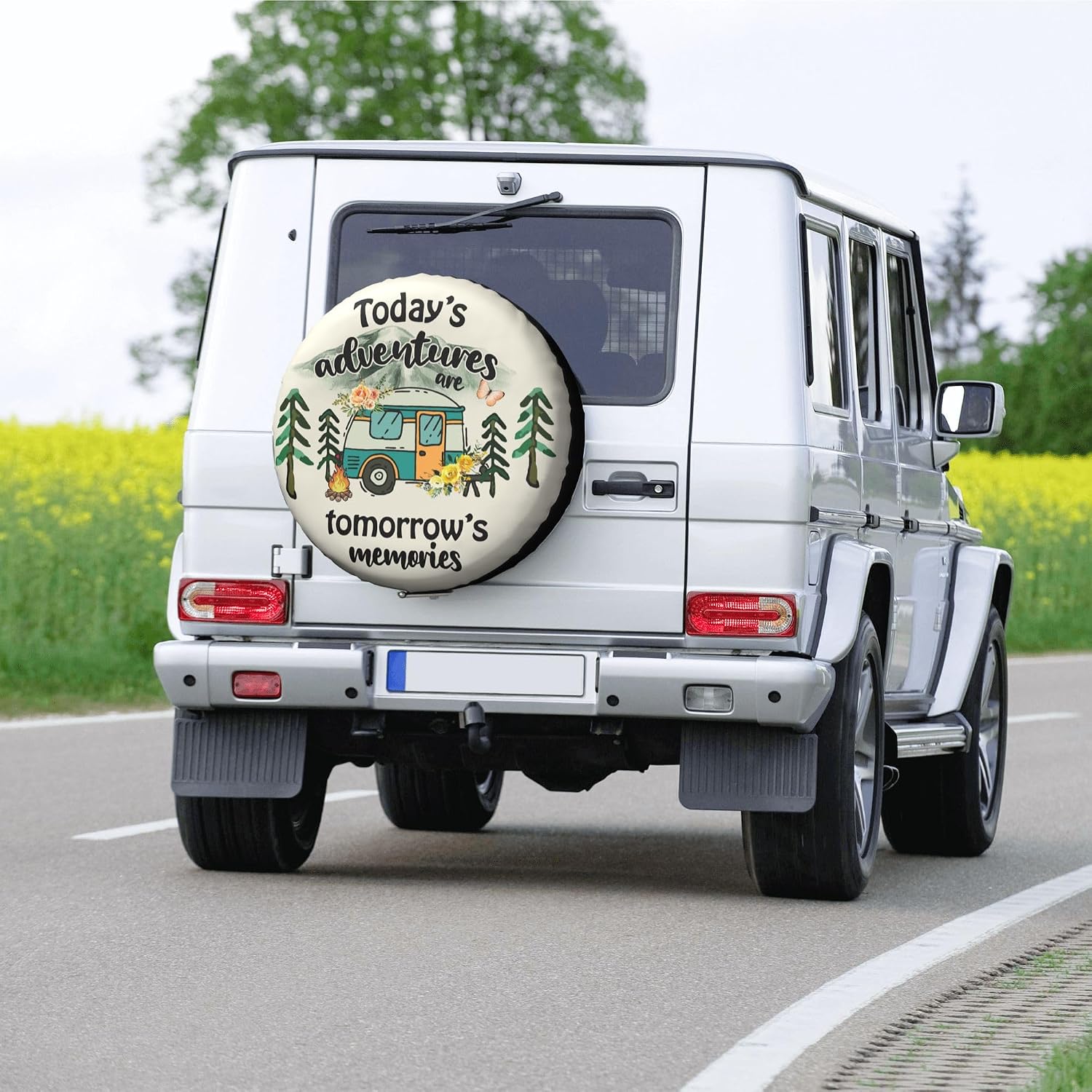 Spare Tire Cover for RV Camper Adventure, Weatherproof Universal Wheel Cover for RV Travel Trailer Camper Truck 14inch