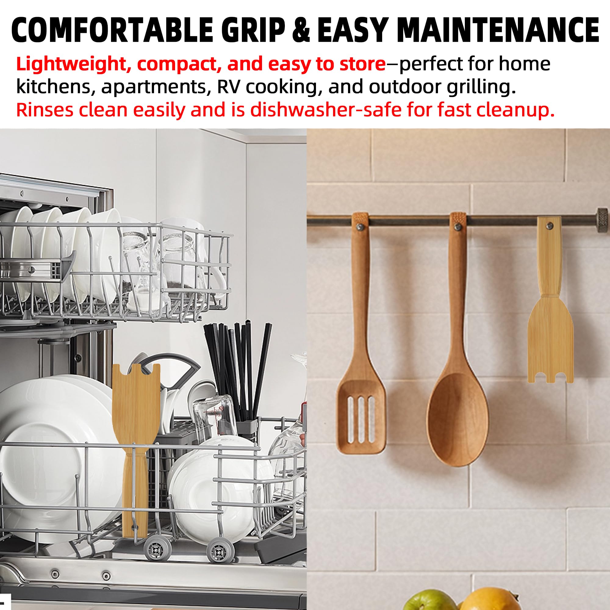Bamboo Grill Scraper - Clean George Foreman & More -6