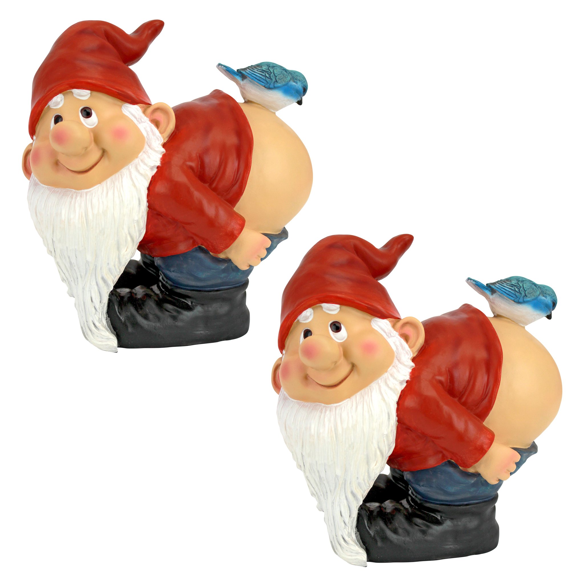 Loonie Moonie Gnomes lot de 2 : figurine de jardin originale et statuette résine