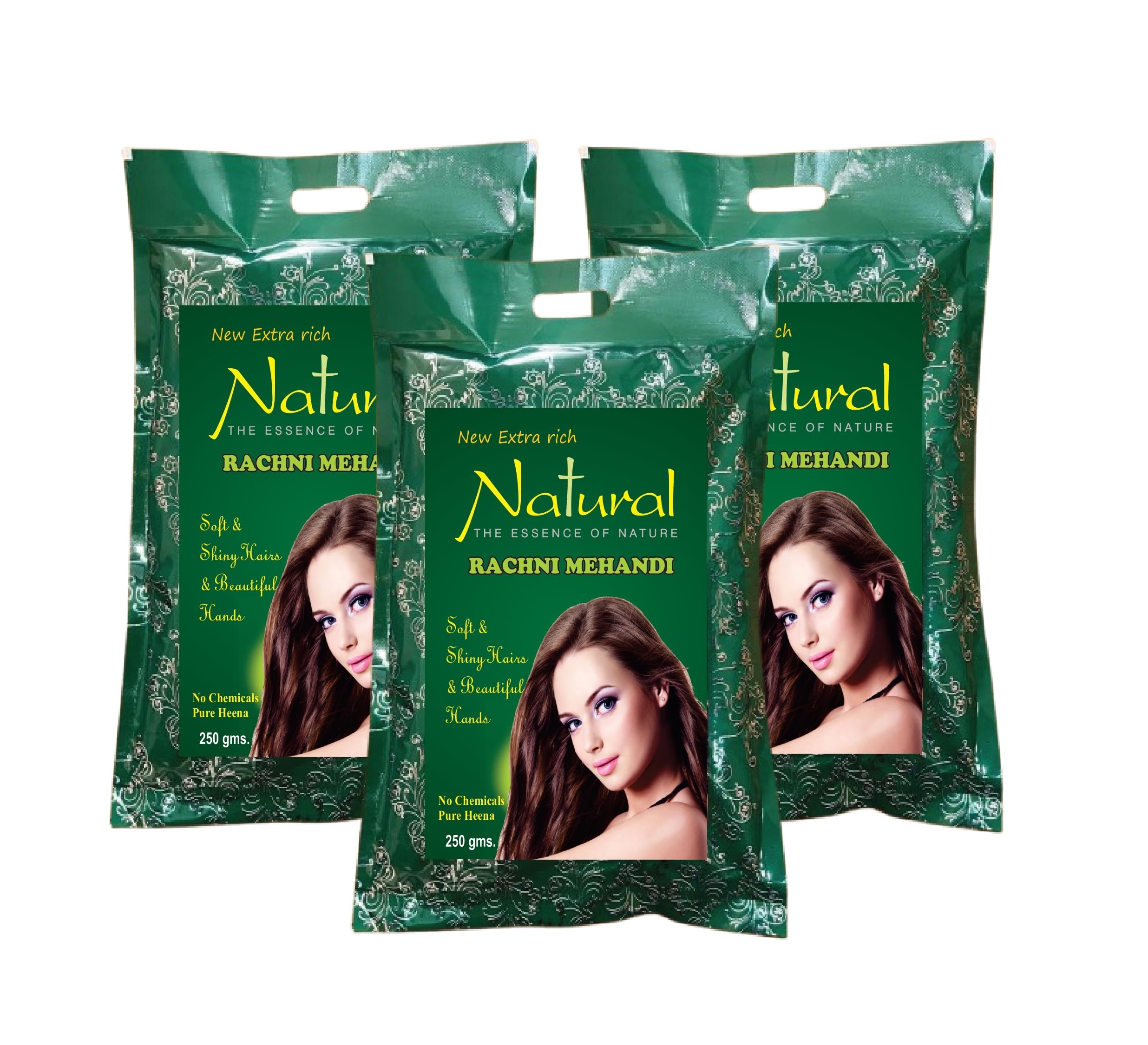 Natural The Essence of Nature Rachni Mehendi for Hair and Hands, Natural Conditioning & Anti-Dandruff Hair for Men and Women 250gm each (Pack of 3)-image-13