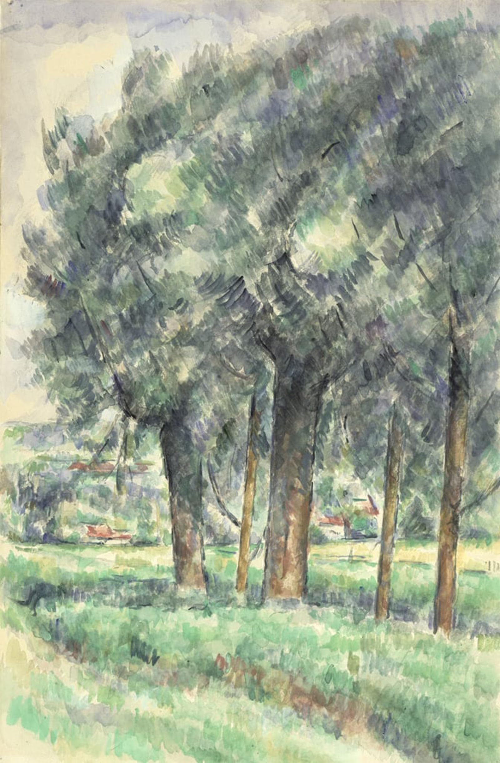 ARTXLXXBN Famous Painting Canvas Artwork Graffiti Print Group of Trees by Paul Cézanne Portrait Canvas Image for Home Decor 60x90cm