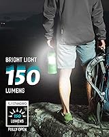 Vista 3 de Lichamp Paquete de 4 linternas LED para acampar, luces de campamento con pilas, linterna plegable LED, kit de suministros de emergencia portátil