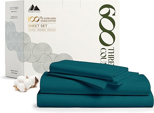 Miniatura 132 de Mayfair Linen - Juego de sábanas tamaño individual XL de 600 hilos, 100 % algodón, 3 piezas, refrescantes, en Yaxa, para colchón profundo