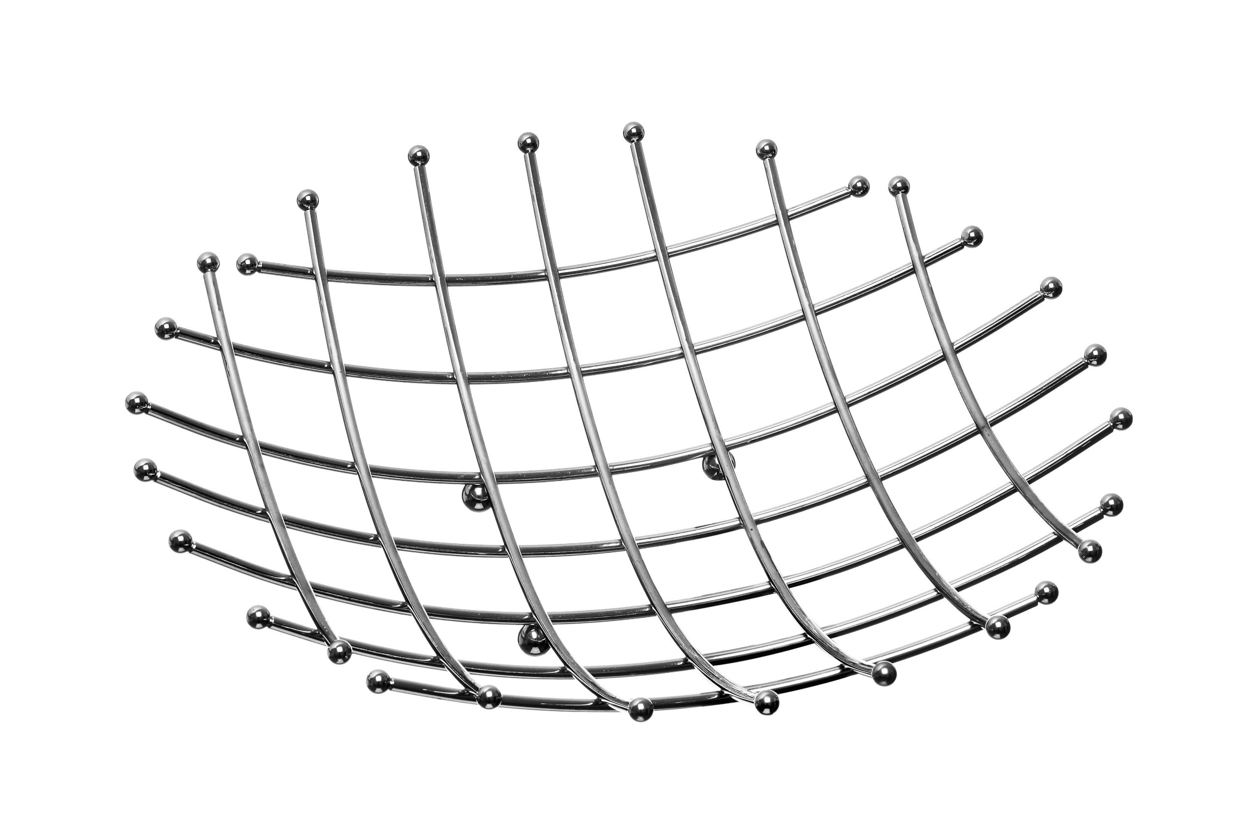 Premier Housewares Lattice Fruit Basket - Chrome, 33 cm
