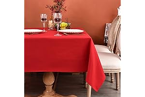 Red 54 x 54-Inch Water & Stain-Resistant Square Tablecloth