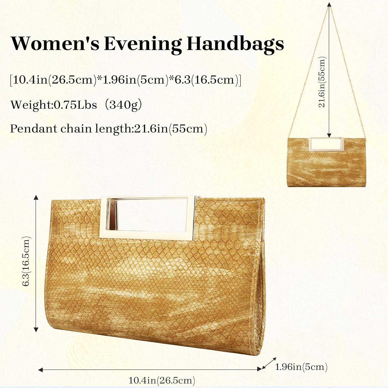 Gets Clutch Purses for Women PU Leather Evening Handbag for Formal Wedding Party Clutches Small Crossbody Bag with Chain