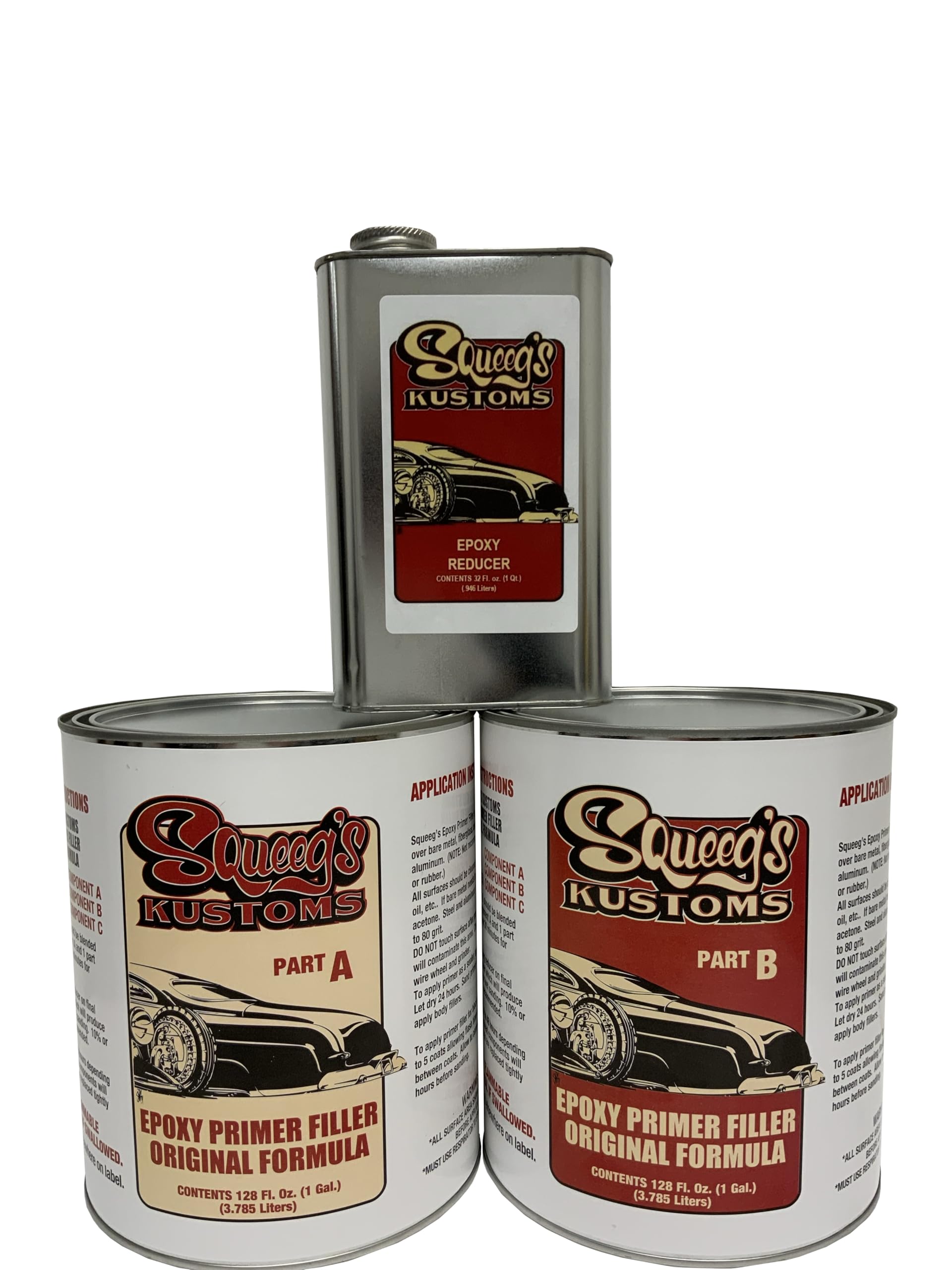 KOLOR KOALITION Squeeg's Kustoms Epoxy Primer Filler Kit Two Gallon Kit w/Quart of Reducer