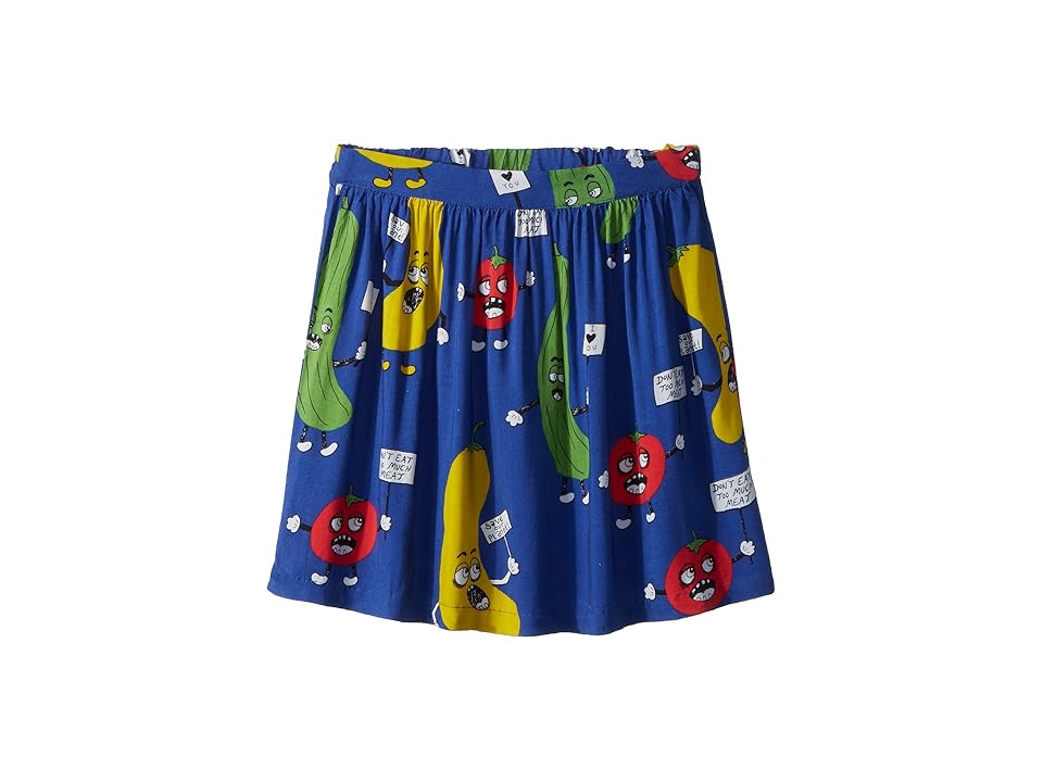 

mini rodini Veggie Woven Skirt (Infant/Toddler/Little Kids/Big Kids) (Blue) Girl's Skirt