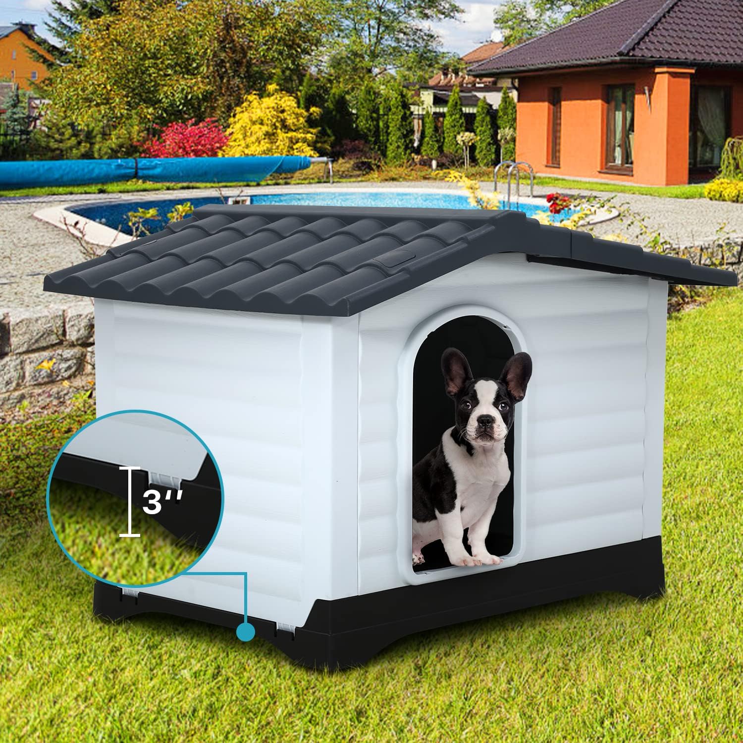 Buy Dog Houses for Medium, Small Dogs, Plastic Indoor Outdoor Dog House
