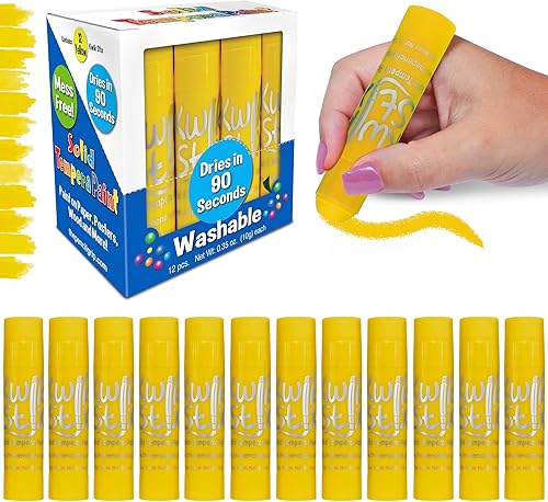 Miniatura 8 de The Pencil Grip Kwik Stix Orange - 12 barras de pintura de témpera sólidas, de secado rápido