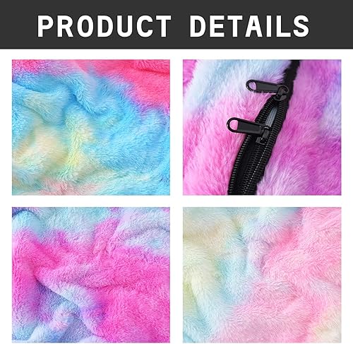 Miniatura 71 de Puf para adultos y niños sin relleno, funda redonda suave de gran tamaño para puf gigante, sillón de descanso, sofá perezoso, almacenamiento de Azul