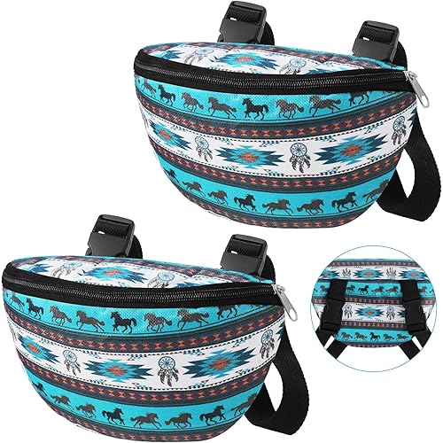 2 Pcs Insulated Saddle Pouch Print Endurance Waterproof Saddle Bag for Holding Cellphone Key Horse Riding Gear