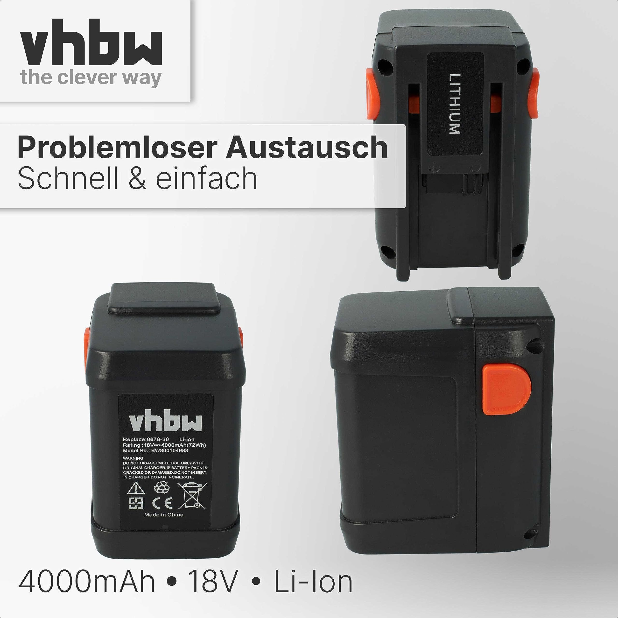 vhbw Akumulator pasujący do akumulatorowych nożyc do żywopłotu Gardena EasyCut 50-Li/EasyCut Li-18/50, 8873, 8877 jak 8835, 8835-20, 8839, 8839-20 - (litowo-jonowy, 400 mAh, 18 V)