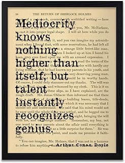 Sherlock Holmes Book Quote Prints - Genius Quotes - Literary Print - Arthur Conan Doyle Gift - Literature Gifts - Frame Not Included …