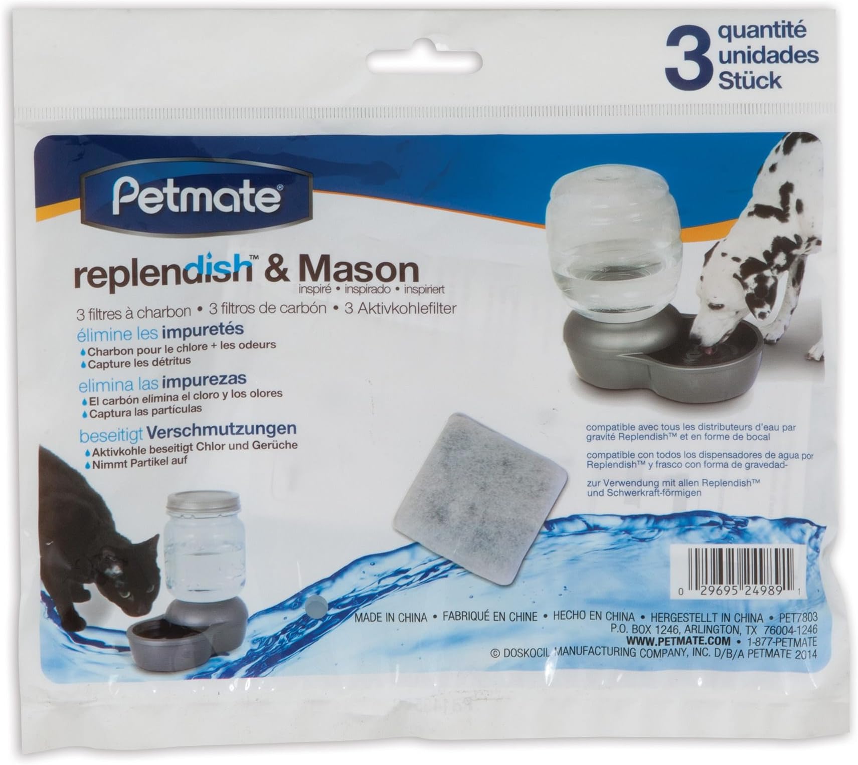 PureLine Petmate Replendish Water Filter Replacement, Also
