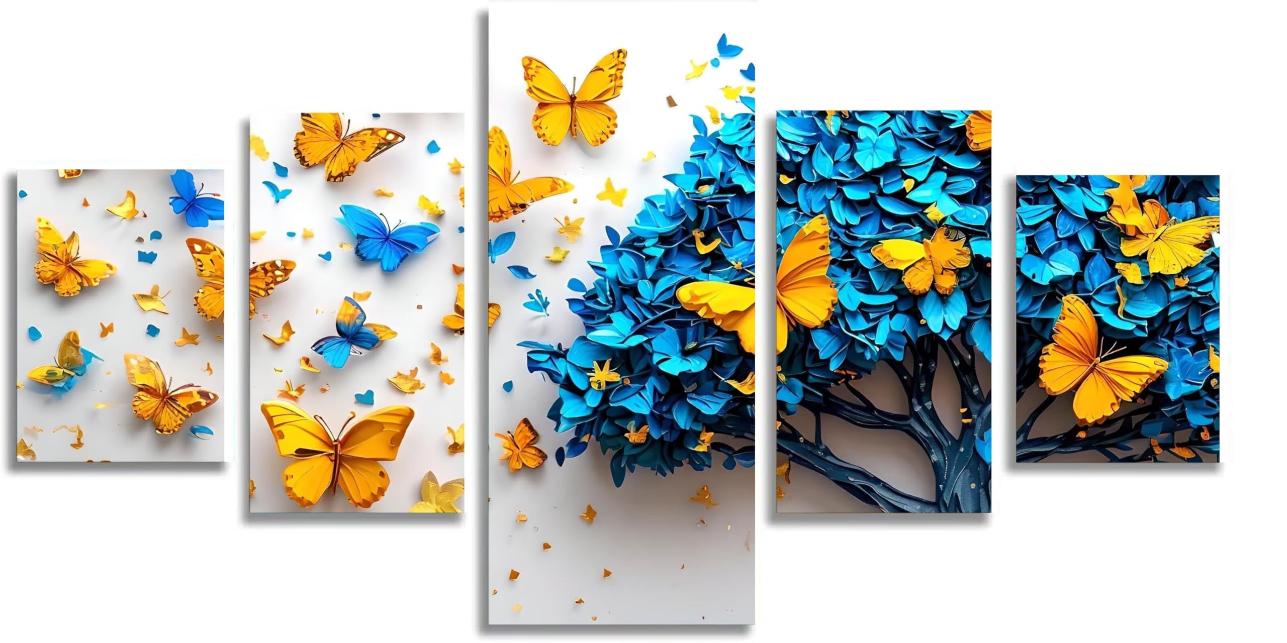 Diamant Art Craft Kit Grand Format 5 Panneaux Mefooge Papillon - 8