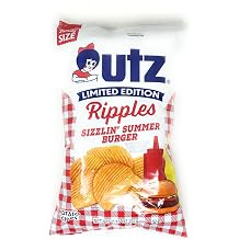 Utz Ripples Sizzlin' Summer Burger Potato Chips 7.75oz - 1 bag